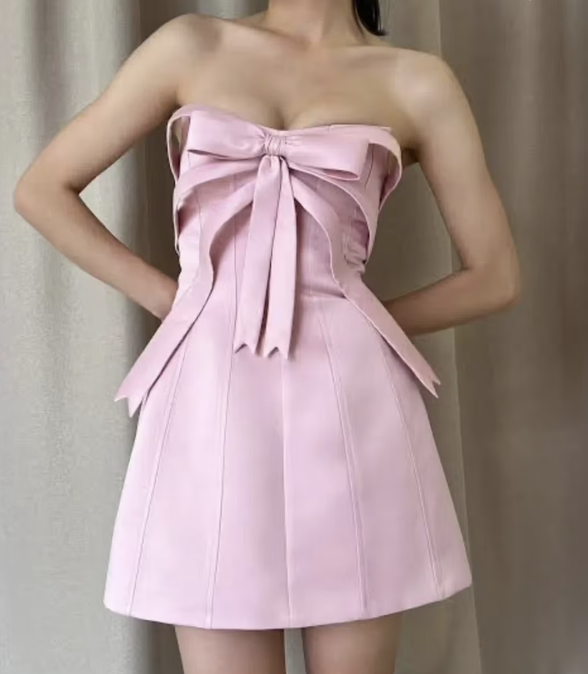 Cheap designer Lirika Matoshi Pink Mini Bow Dress