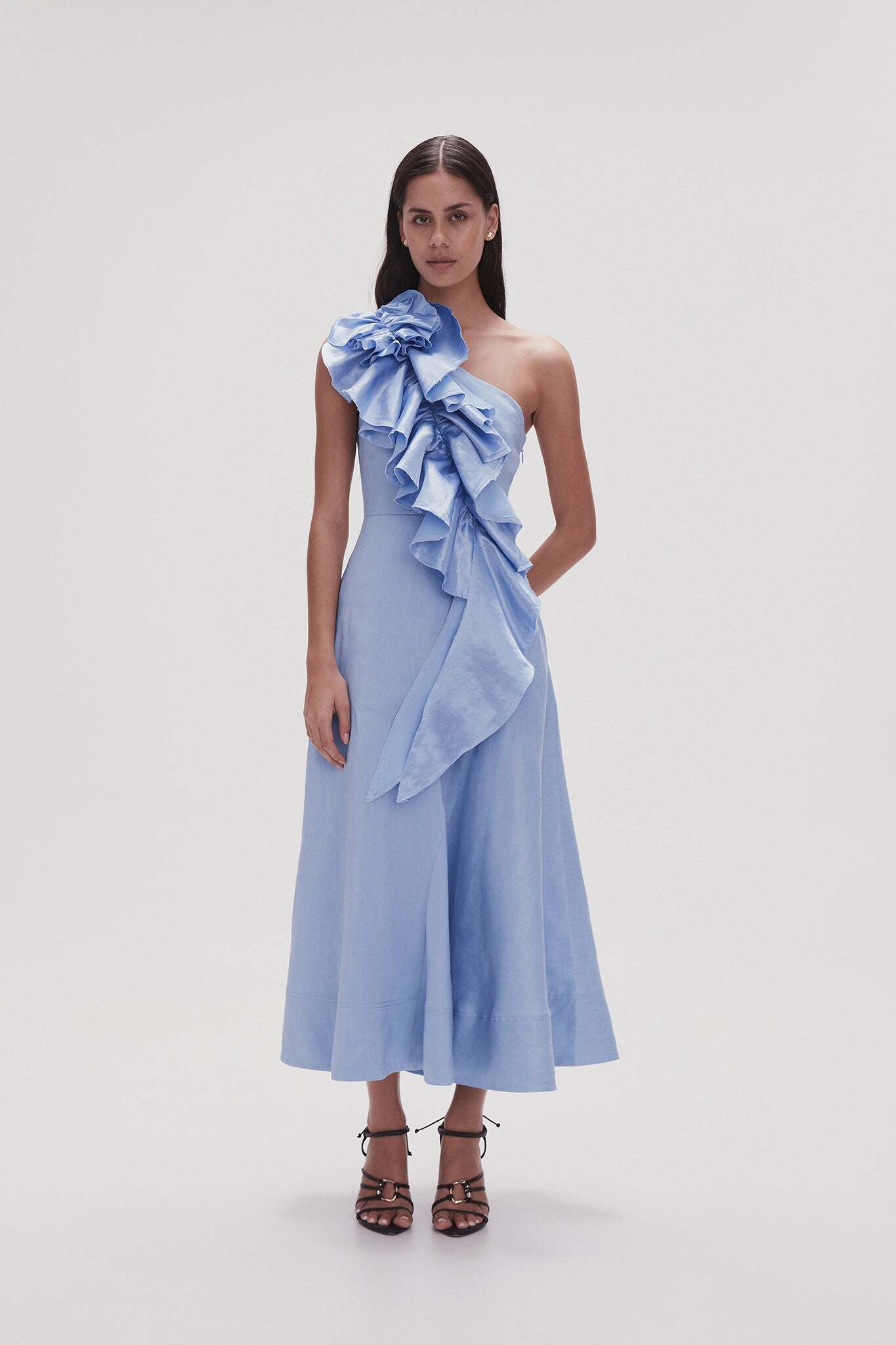 Hire a Aje Adelia Ruffle Midi Dress