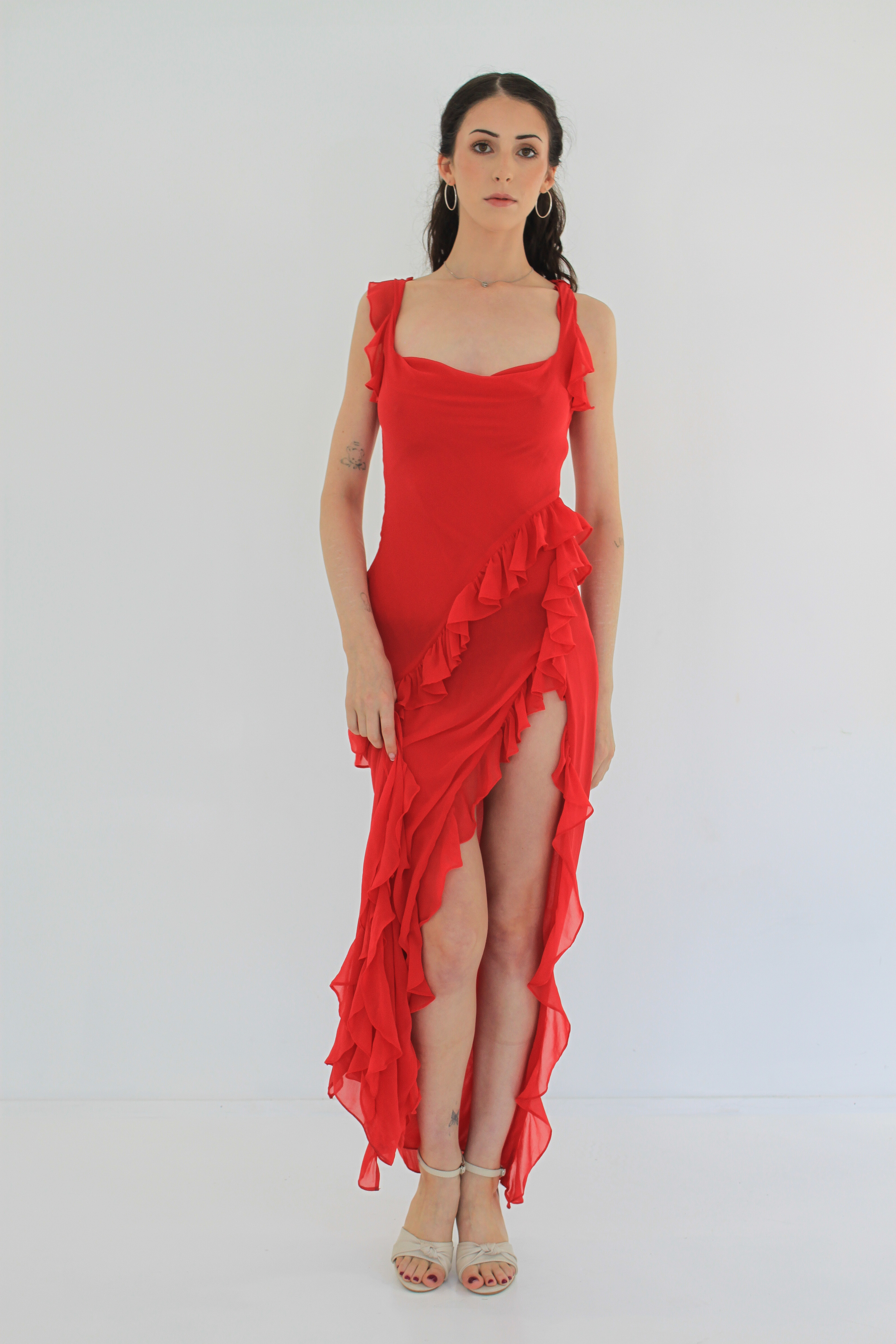 Borrow a House Of Cb Ariela Cherry Ruffle Maxi Dress