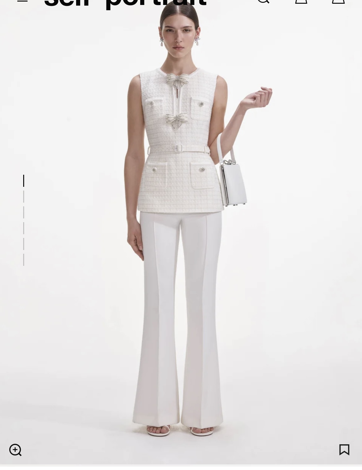 Affordable Self Portrait Cream Boucle Bow Jumpsuit