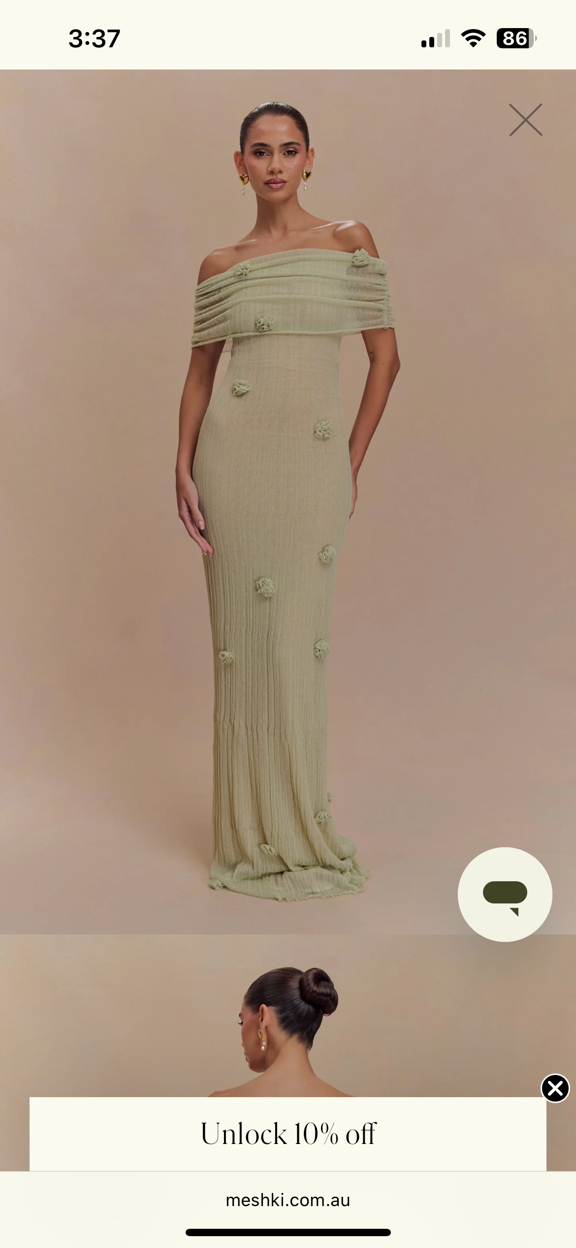 Rental Meshki Orchid Knit Maxi Dress Pastel Green