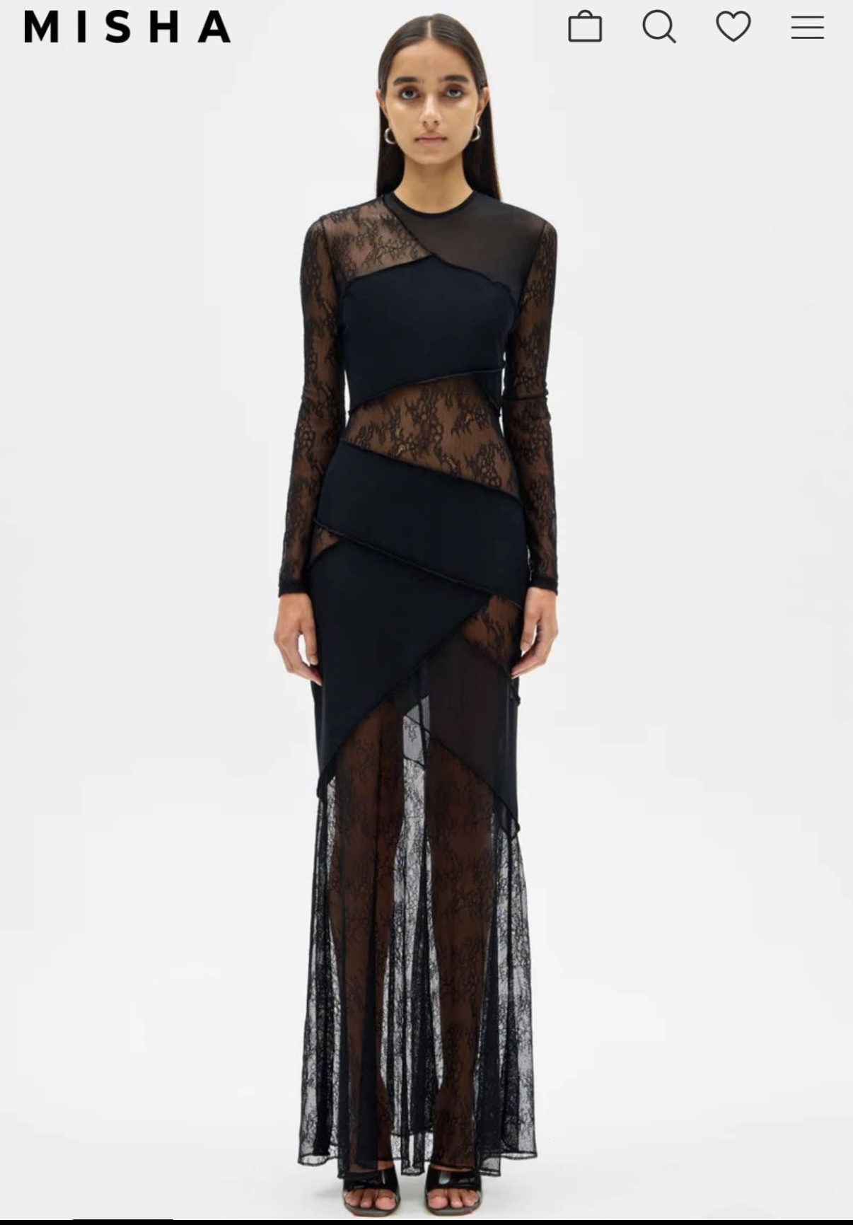 Rent a Misha Innika Lace + Mesh Mini Dress