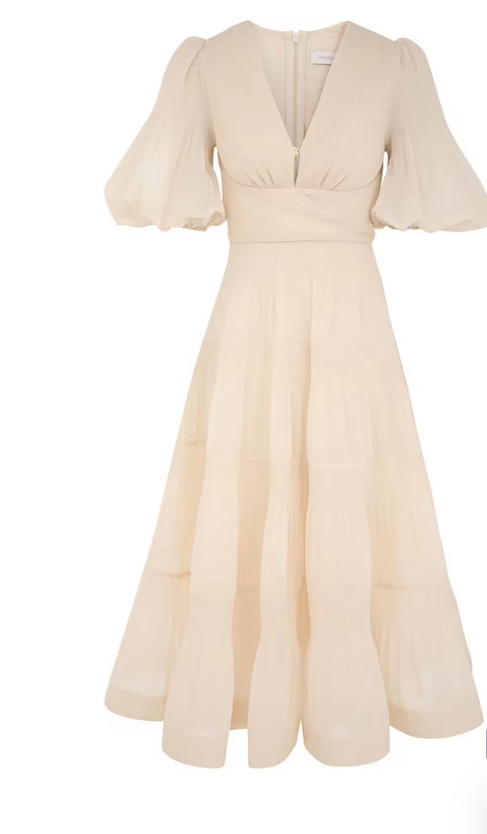 For rent a Zimmermann Zimmermann Pleated Midi Dress Cream