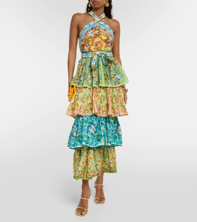 Affordable Alemais Dreamer Halter Tier Dress In Multi