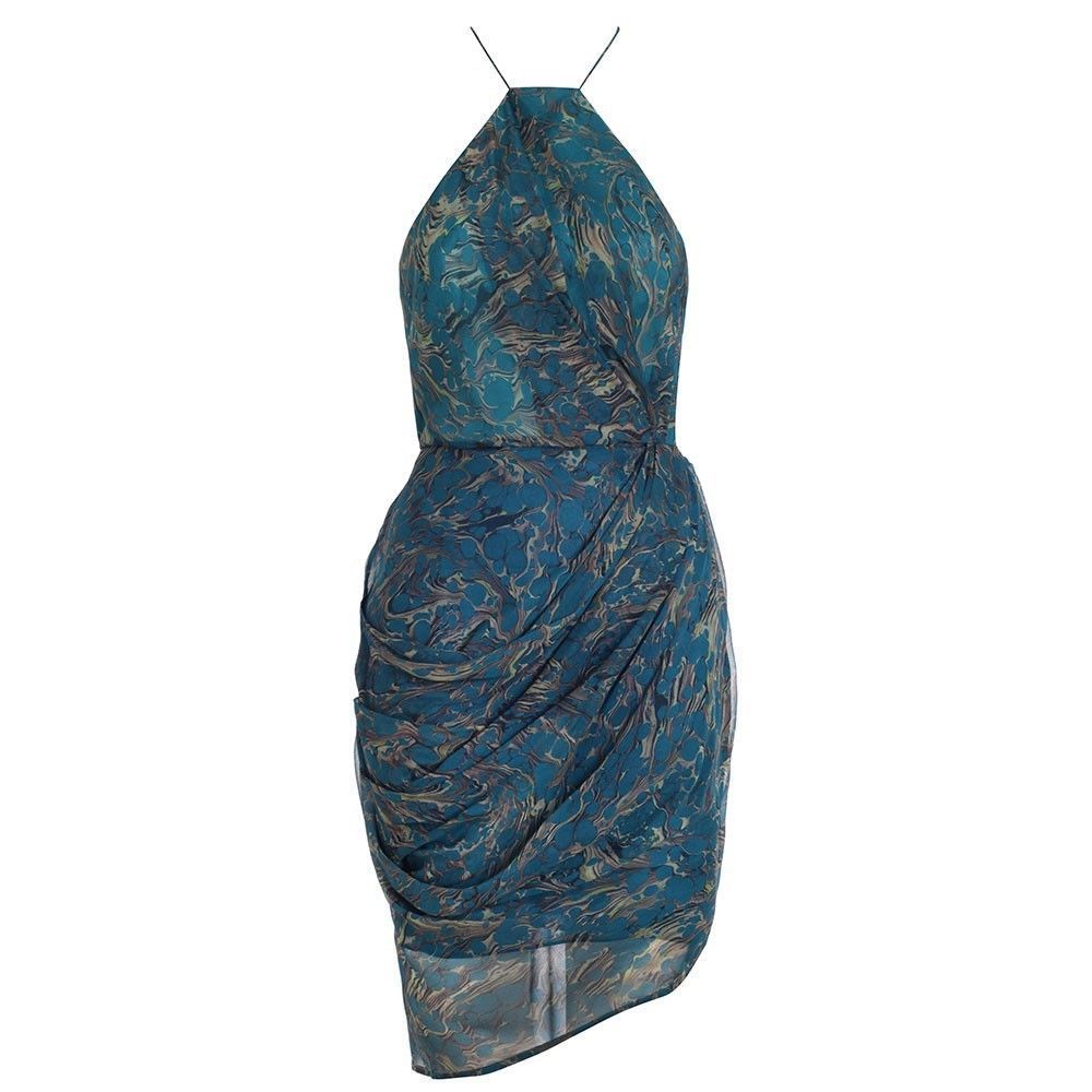 Loan a Zimmermann Teal Fortune Marble Drape Dress