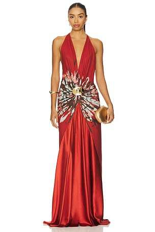 Designer rental Silvia Tcherassi Aiko Floral Halter Gown