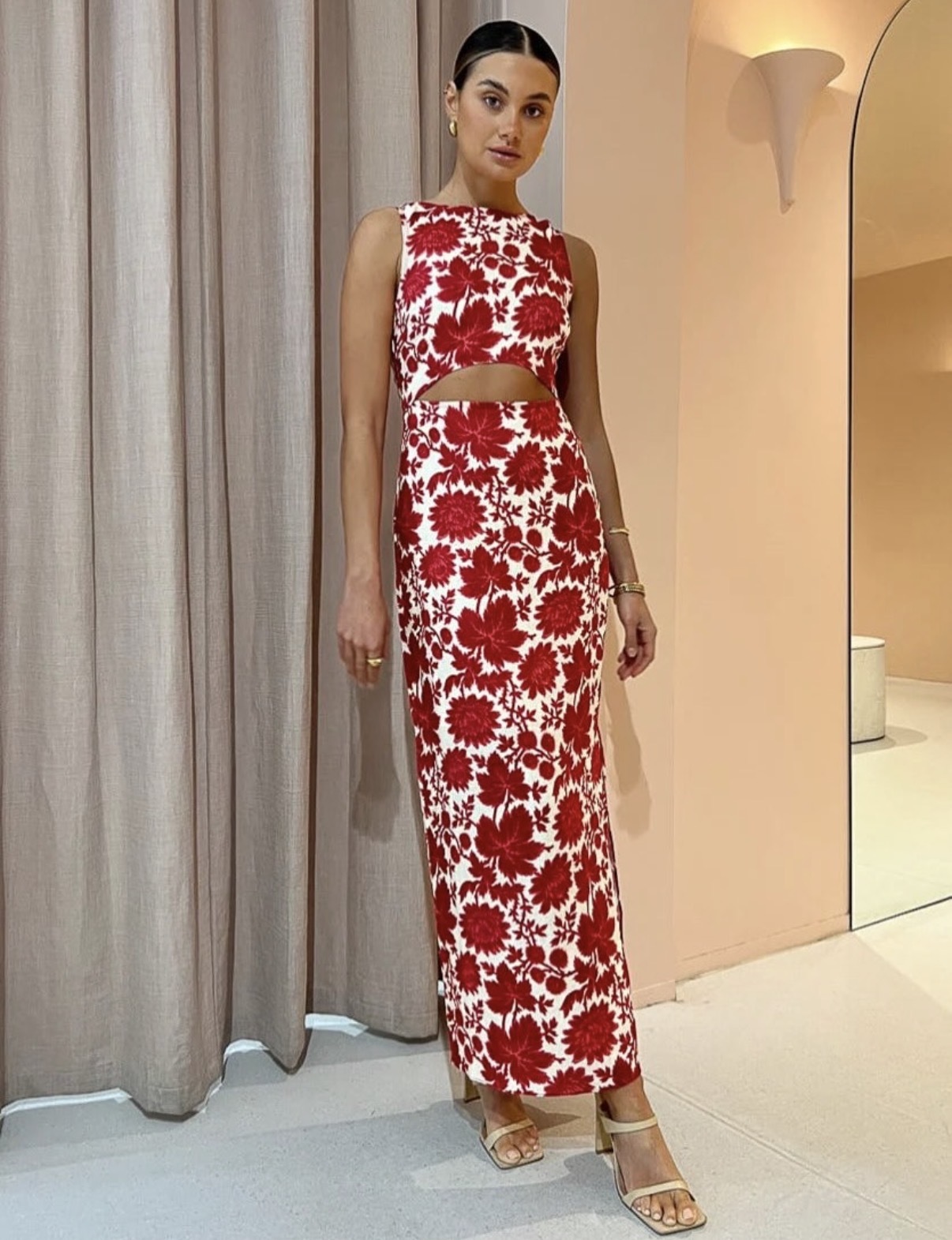 Formal rental Sir The Label Cinta Cut Out Midi Dress In Valentina