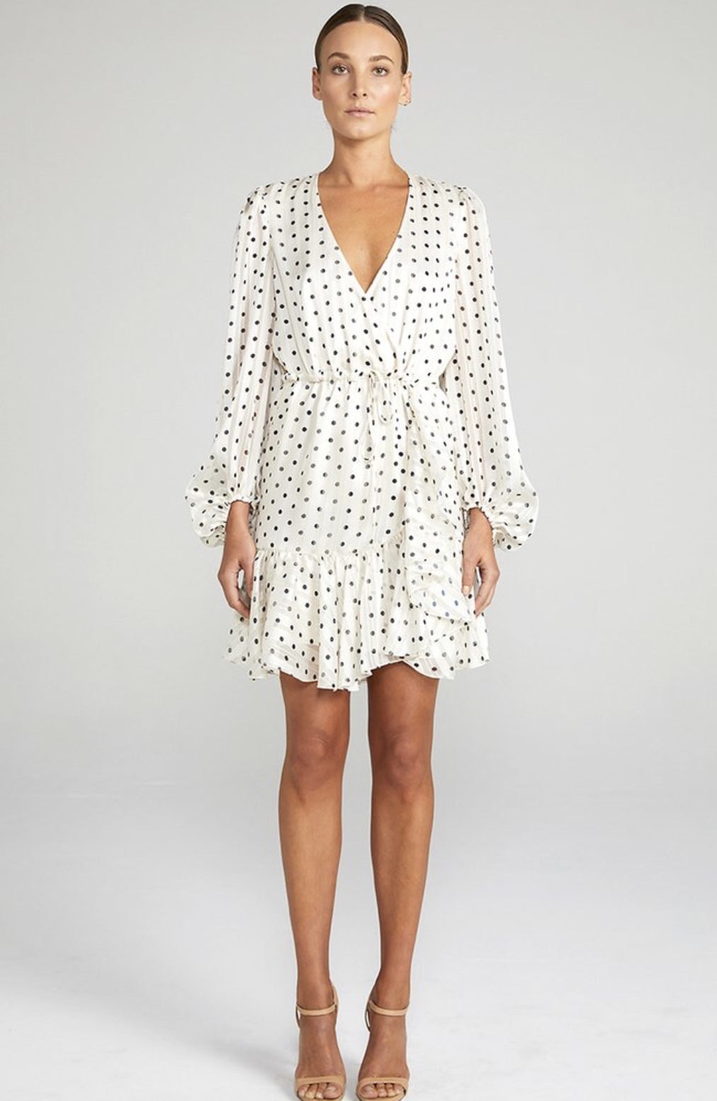 For rent a Shona Joy Karina Puff Sleeve Drawstring Mini Dress