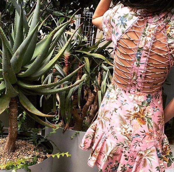 Formal rental Zimmermann Tropicale Lattice Dress