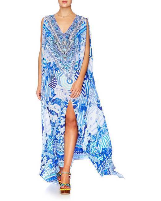 Rent a Camilla Throwing Shade Slit Front & Sleeve Kaftan