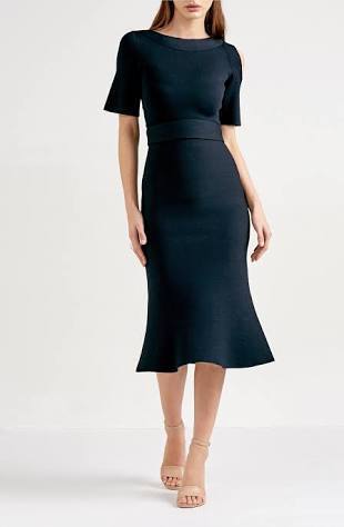 Borrow a Scanlan Theodore Crepe Knit Ruffle Sleeve