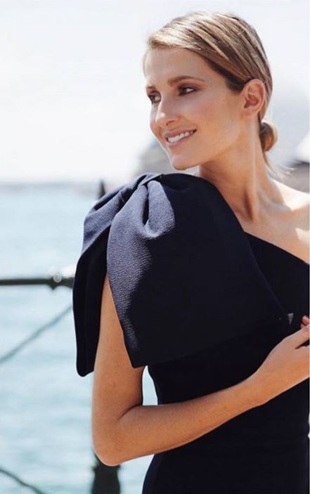 Borrow a Rebecca Vallance Hamptons Midi Bow Dress Navy