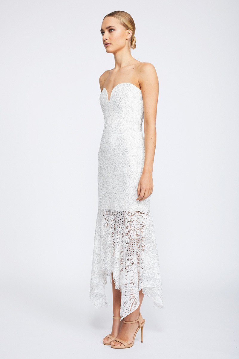 For rent a Shona Joy Lace Bustier Handkerchief Dress