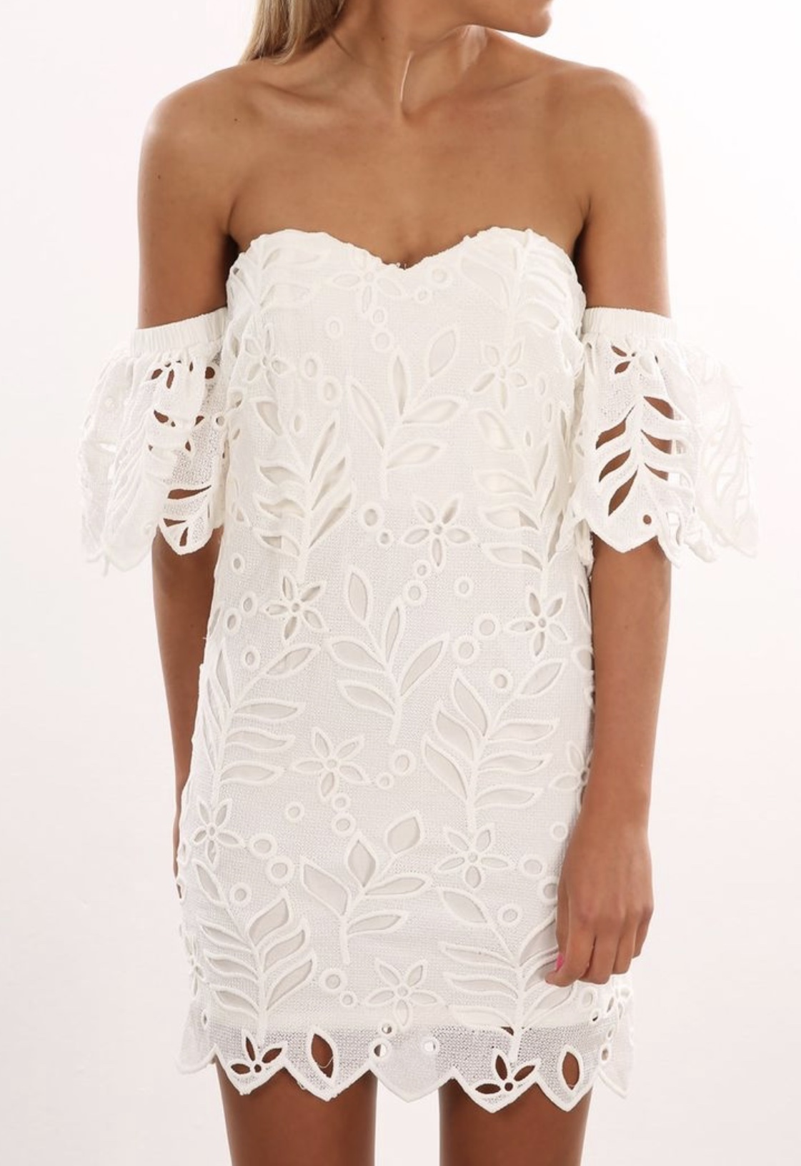 Designer rental Asilio White Lace Party To Peace Dress
