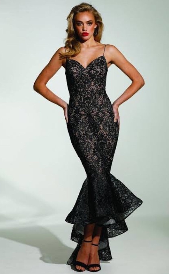 Borrow a Tina Holly Black Lace Mermaid Gown