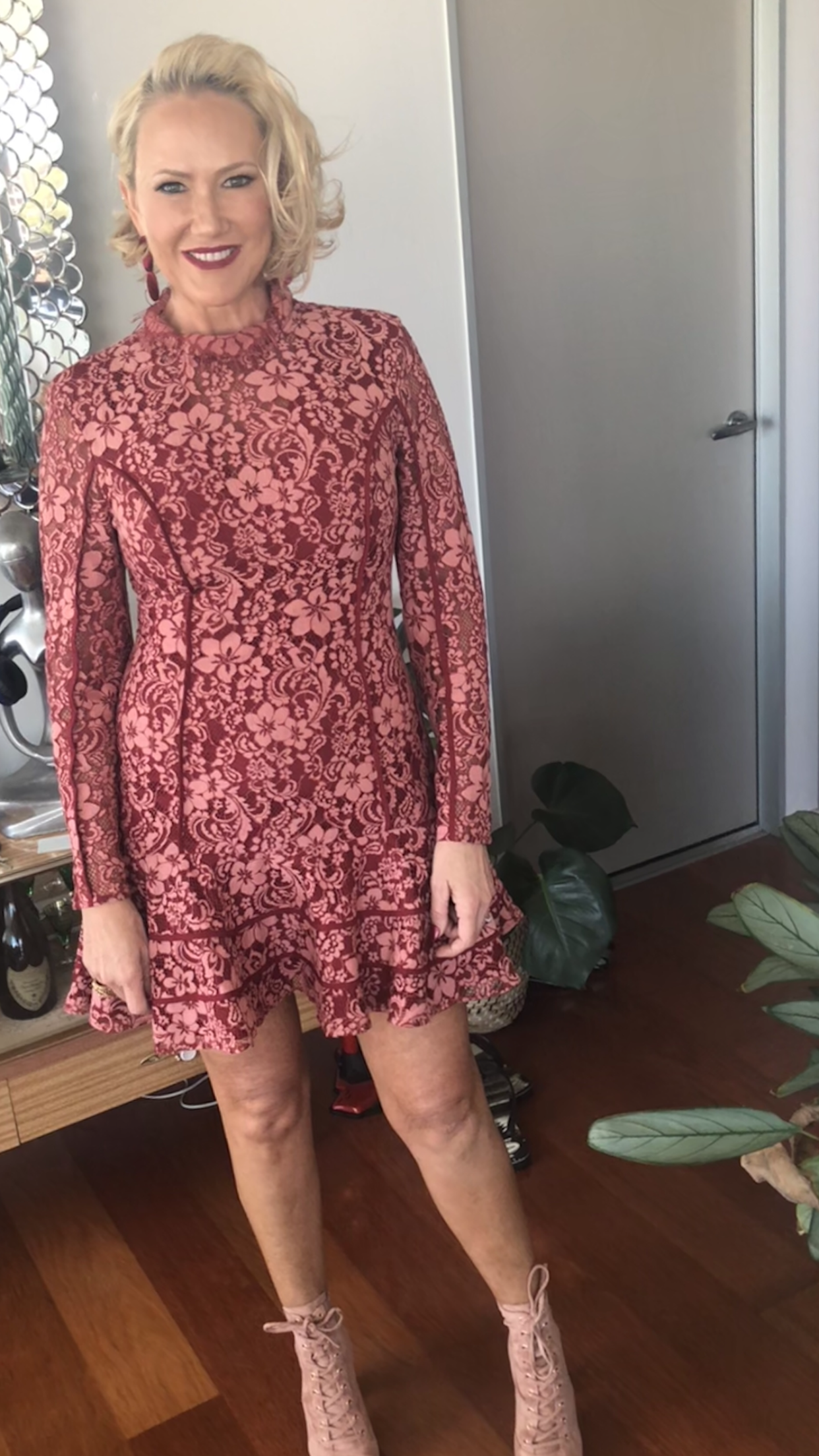 Cheap designer Keepsake The Label Dreamers Ls Lace Mini Dress Rosewood