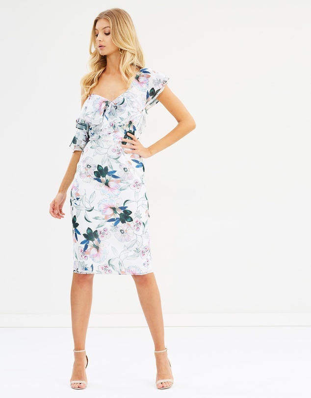 Formal rental Cooper St Golden Flower One Shoulder Dress