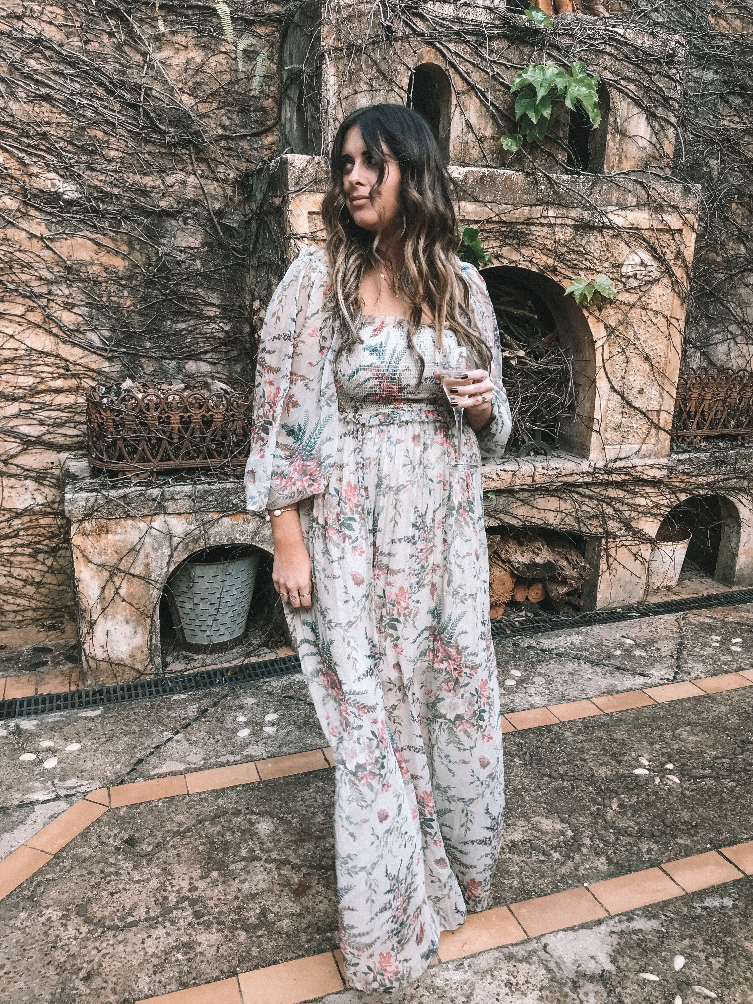 Hire a Zimmermann Bayou Shirred Long Dress