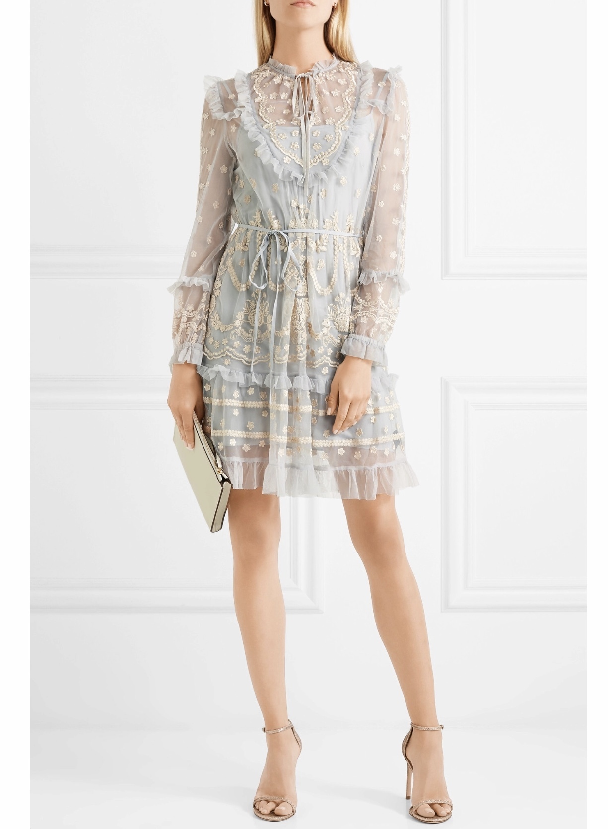 Borrow a Needle & Thread Flapper Embroidered Tulle Mini Dress