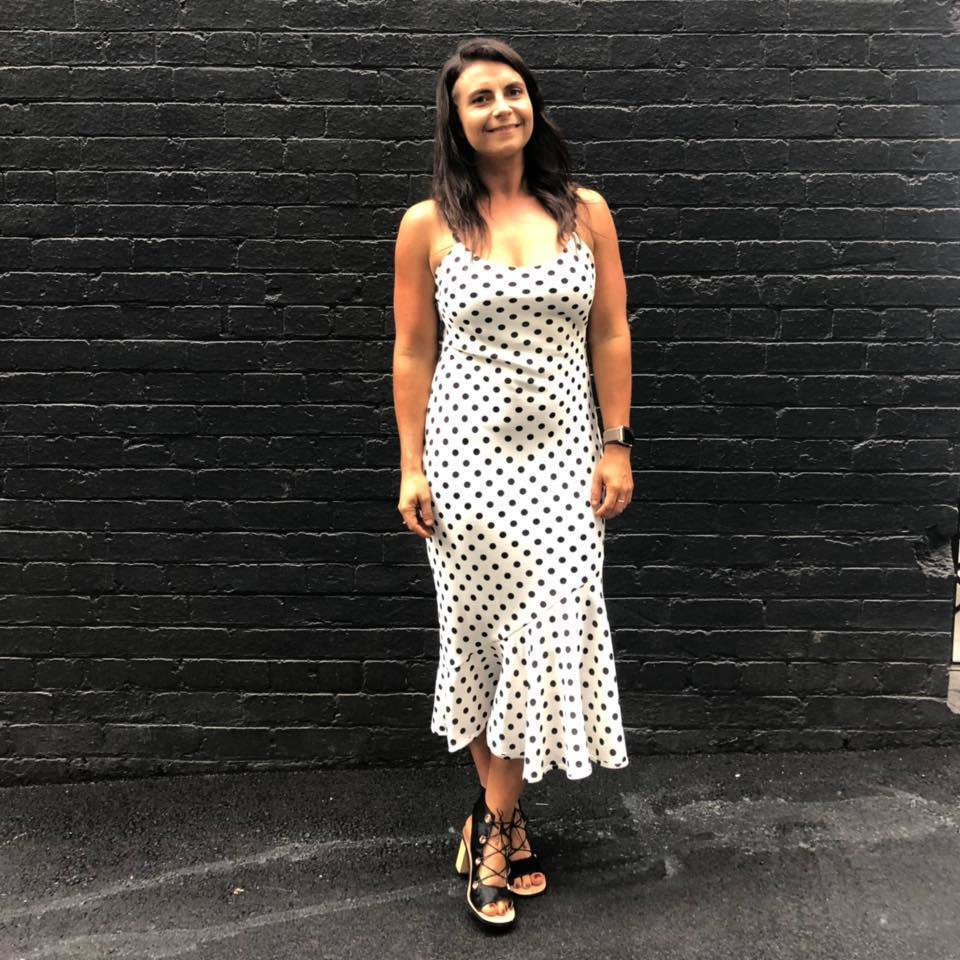 Affordable By Johnny Polka Bias Slip Dress