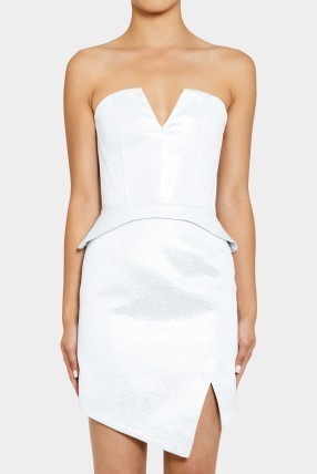 Designer rental Nicholas Foil Jacquard Strapless Dress