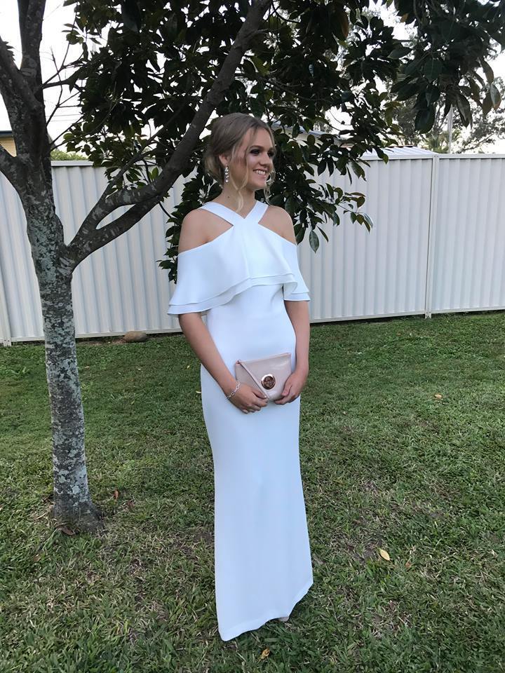 Formal rental Carla Zampatti Alabaster La Vie Boheme Gown