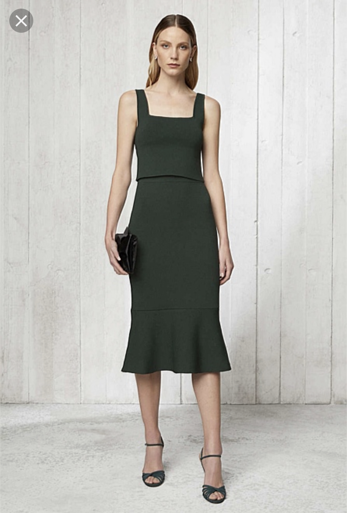 Rental Witchery Flute Hem Knit Skirt And Square Neck Milano Knit Set