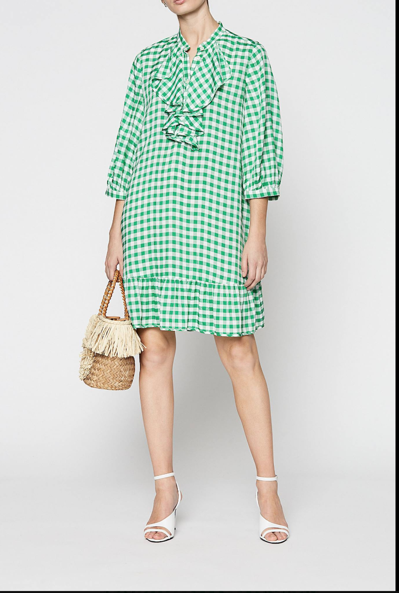 Borrow a Scanlan Theodore Gingham Ruffle Dress