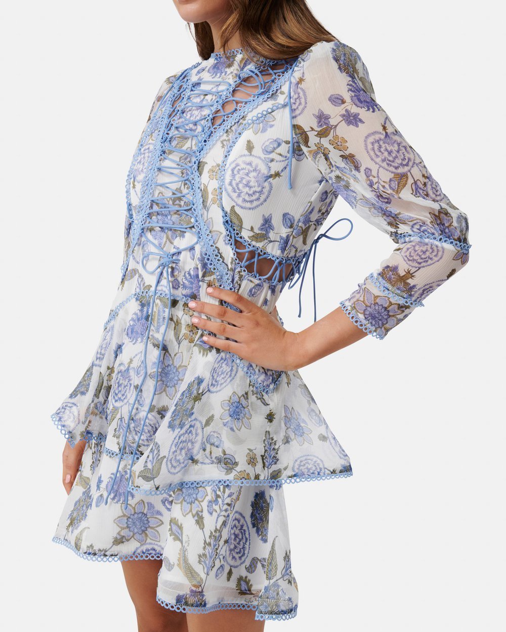 Designer rental Thurley Bluebell Print Mini Dress