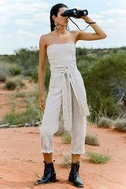 Hire a Sir The Label Ines Linen Strapless Jumpsuit