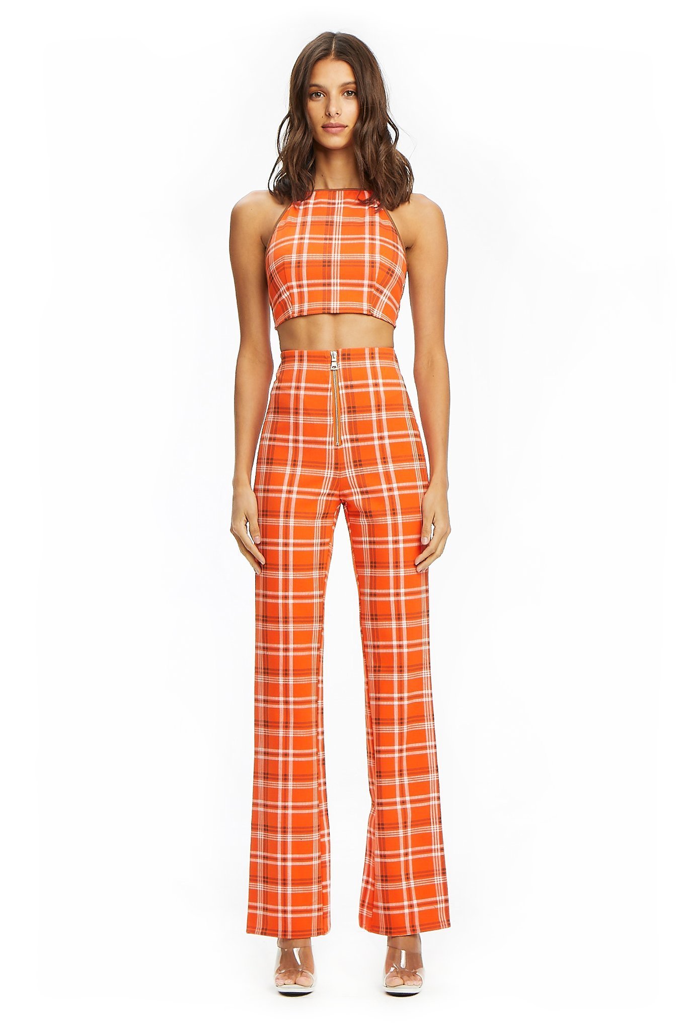 Hire a I.Am.Gia Polaris Crop Top & High Rise Plaid Pant