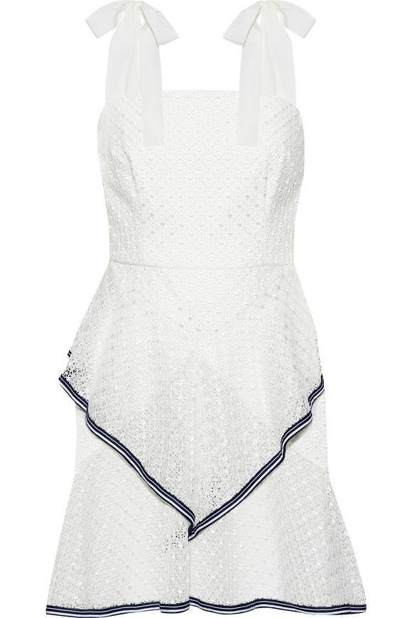 Cheap designer Rebecca Vallance Macarti Layered Lace Mini Dress