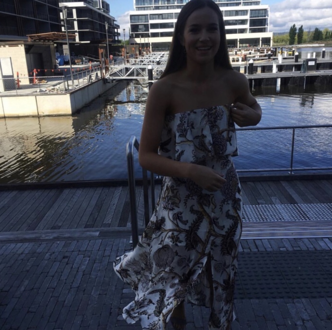 Borrow a Zimmermann Karmic Strapless Flounce Dress