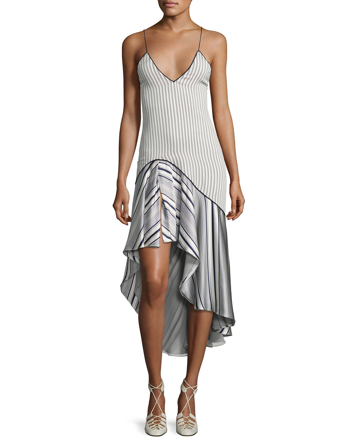 Cheap designer Jonathan Simkhai Striped High Low Dress