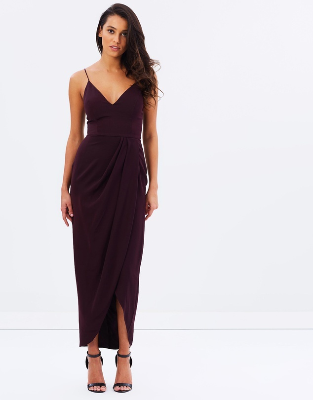 Loan a Shona Joy Core Cocktail Draped Maxi Dress