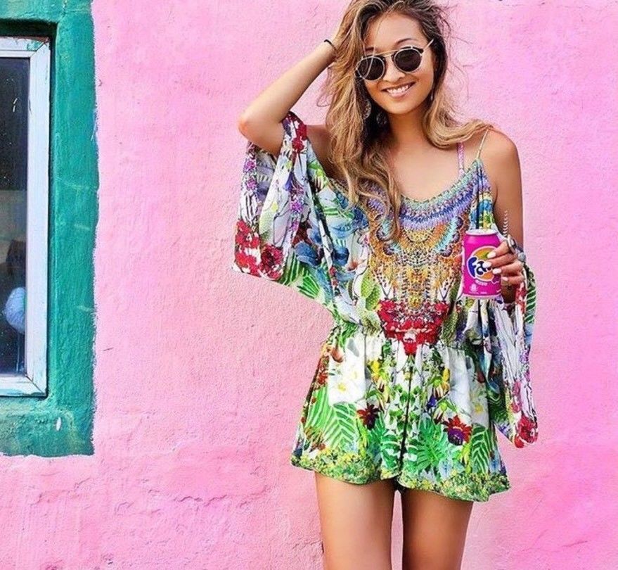 Hire a Camilla Exotic Hypnotic Drop Shoulder Playsuit