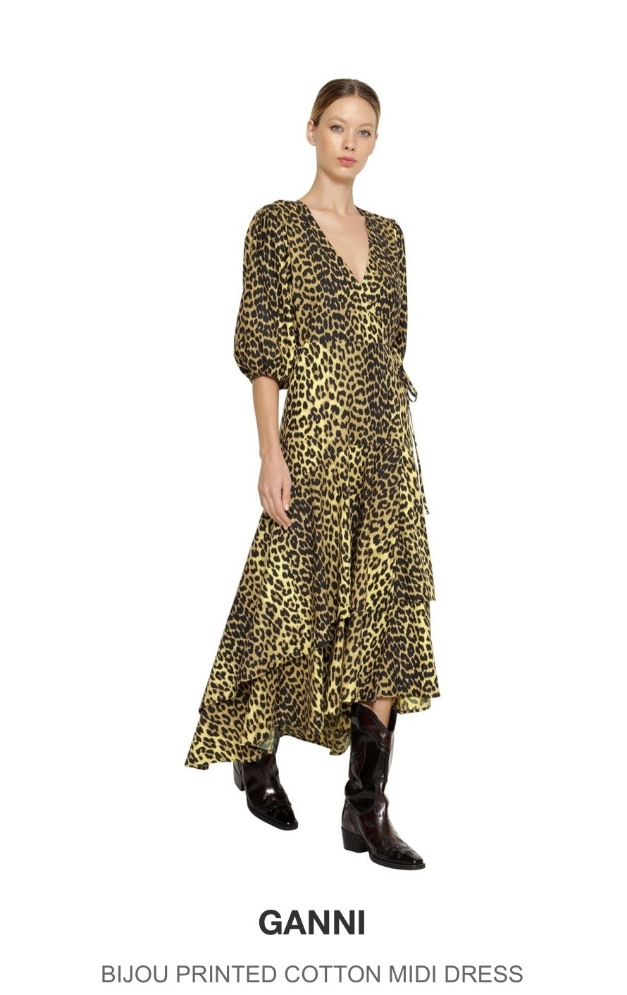 Rent a Ganni Bijou Wrap Print Dress