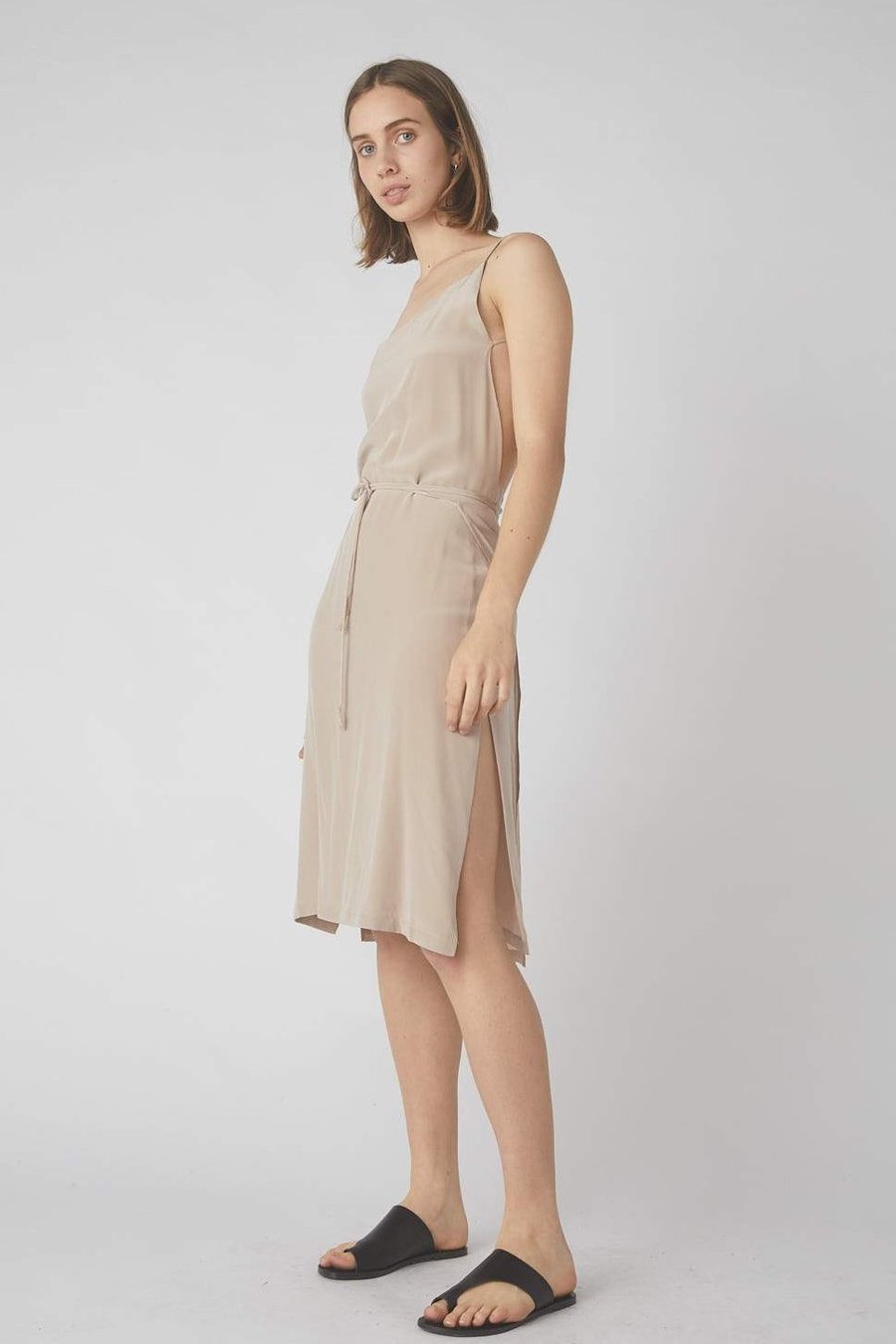 Designer rental Kacey Devlin Assymetrical Wrap Dress Midi Rose
