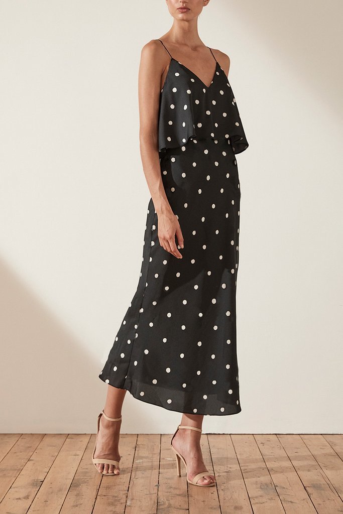 Rental Shona Joy Avery Frill Bias Slip Midi Dress