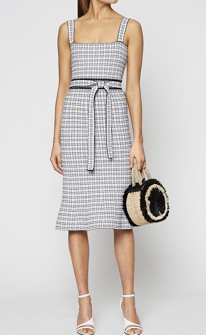 Rental Scanlan Theodore Crepe Knit Plade Bralette Dress