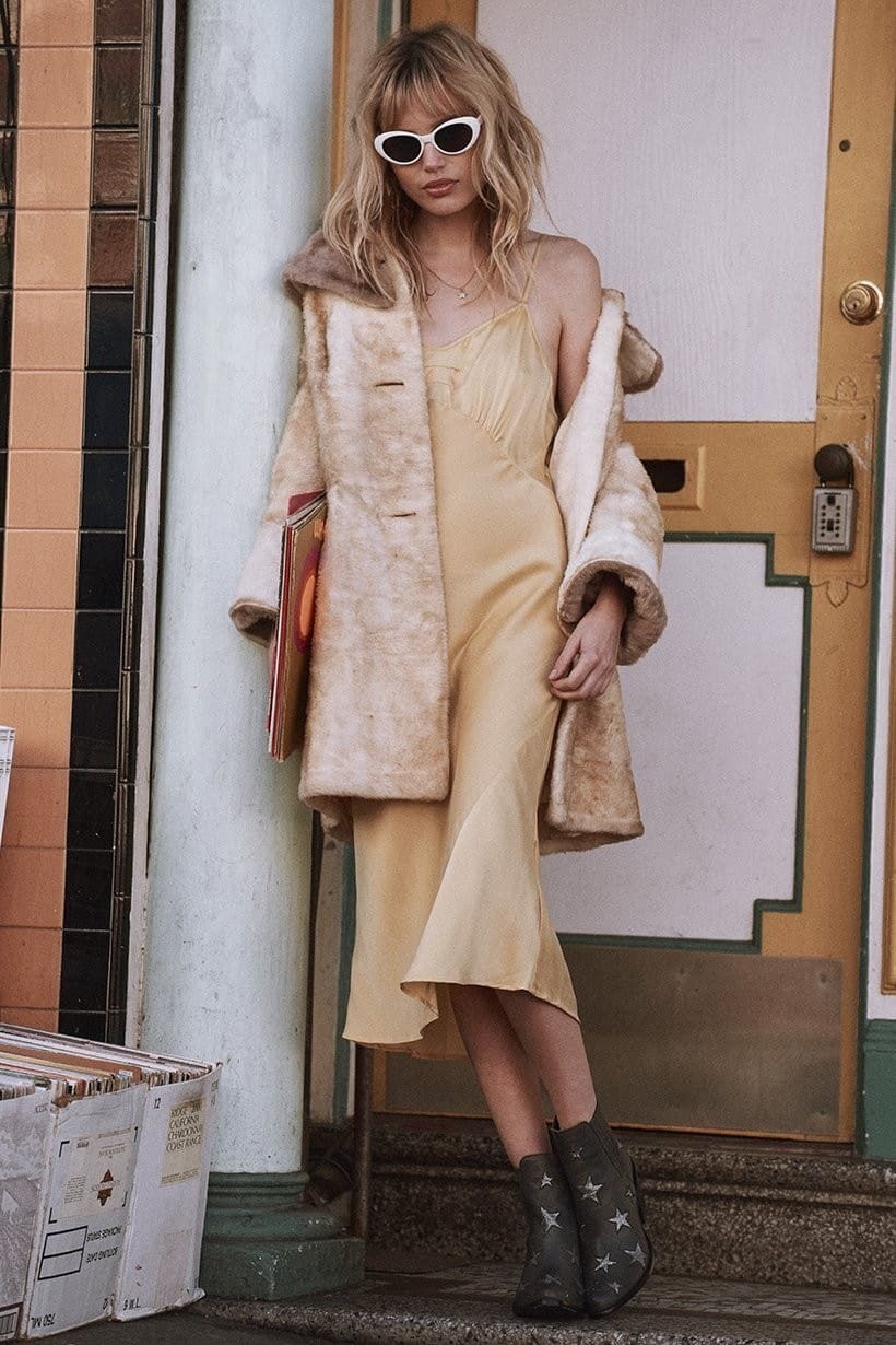 Hire a Spell & The Gypsy Boudoir Silk Slip Dress Marigold