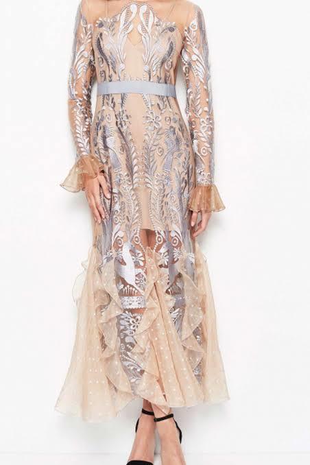 Hire a Alice Mccall Look At Me Gown Pebble Blue