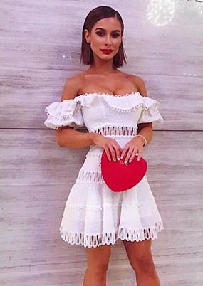 Hire a Zimmermann Melody Off Shoulder Dress In Ivory