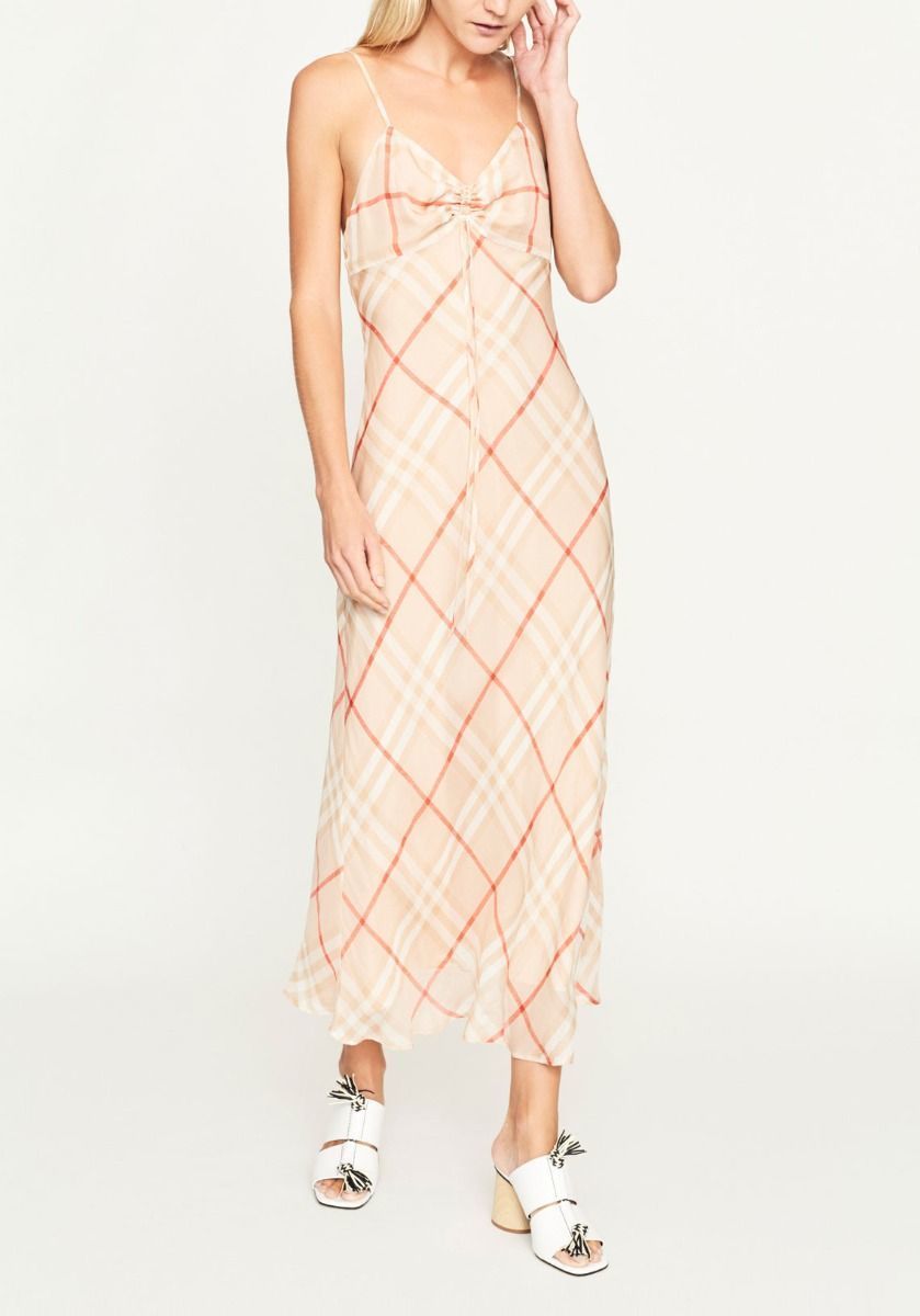 Hire a Hansen & Gretel Tamia Dress In Tan Check