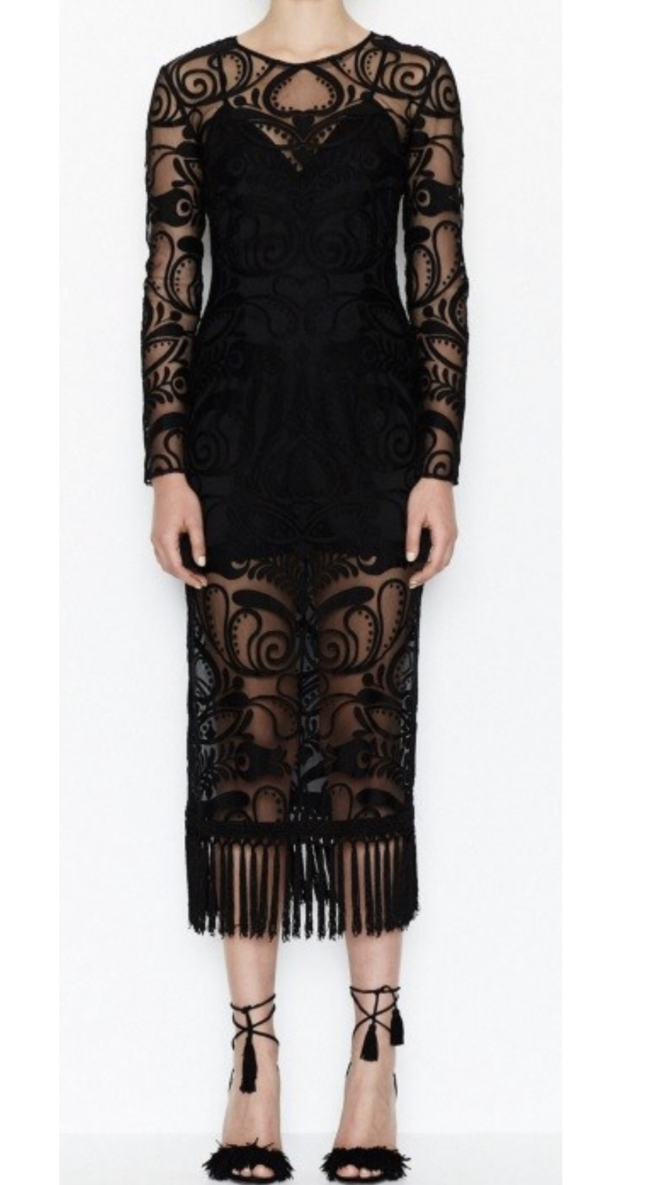 For rent a Alice Mccall Black Tattoo Lady Midi Dress With Tassles