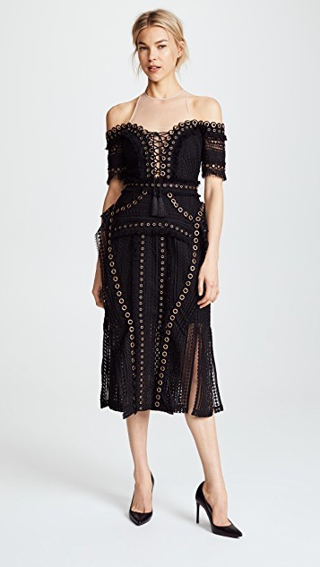 Formal rental Thurley Black Magic Grommet Dress