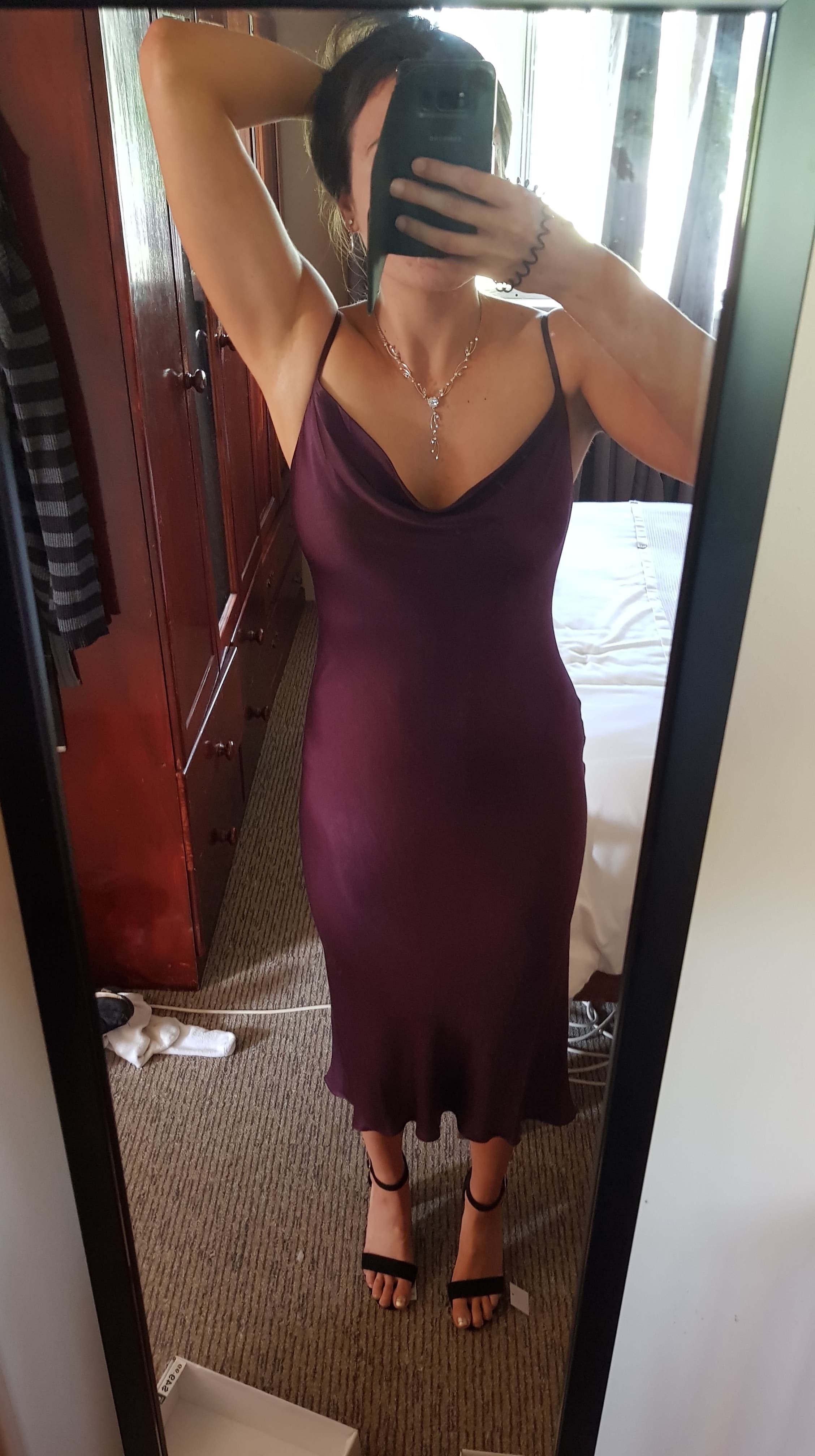 Designer rental Shona Joy Cowl Midi Dress