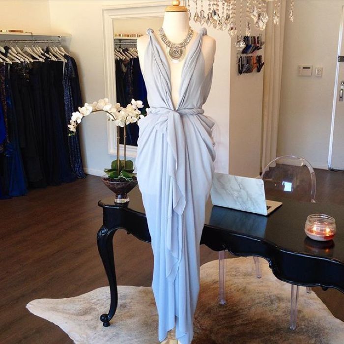 Designer rental Carla Zampatti Forget Me Knot Dress Sky