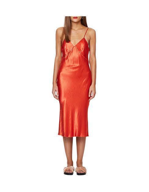 Designer rental Bec & Bridge Madame Rouge Midi Dress