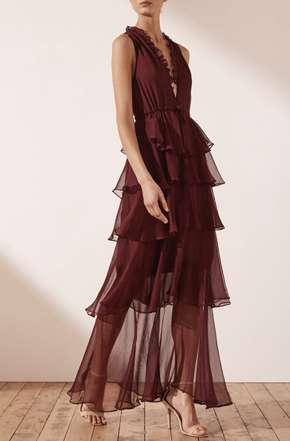 Rental Shona Joy Gabriela Tiered Drawstring Dress